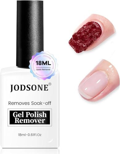 JODSONE 18ML Remover Semipermanente Unghie, Lucidare la superficie dell'unghia e applicare il solvente per unghie, Smalto Semipermanente in 3-5 Minuti, Non c'è ammollo o avvolgimento