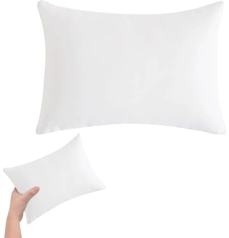 FILOEEX Almohadas pequeñas para dormir, mini almohada de 11 x 7 pulgadas, suaves con funda de almohada, almohadas pequeñas para niños adultos, gatos, perros, soporte de cintura de oficina, lavable a
