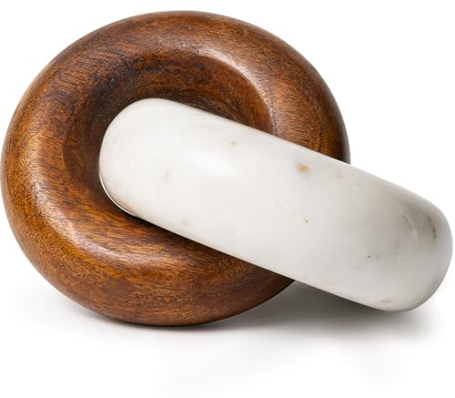 Cork & Mill Marble and Wood Decorative Knot for Shelf or Table Decor