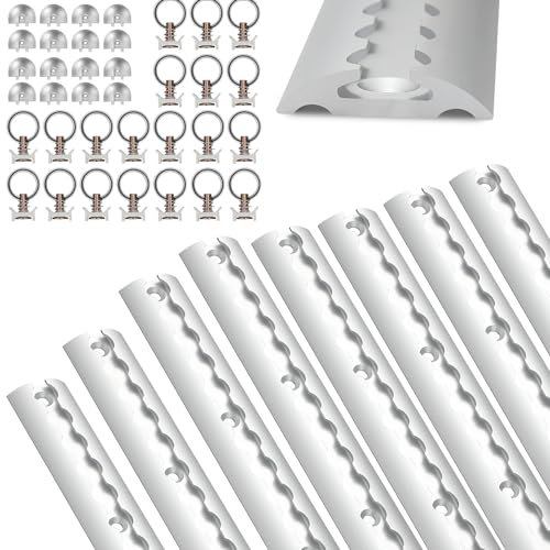 Binario Aereo in Alluminio, 8 x 1 m Set di binari Airline in alluminio forma semicircolare, Con 8 Ferroviari per Airline per Camper e Camion