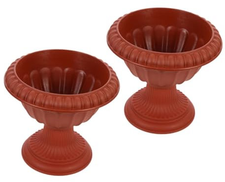 SOIMISS 2pcs European Style Roman Flower Pot Classic Urn Planter Decorative Flower Vase for Wedding Garden Table Centerpiece Outdoor Home Decor