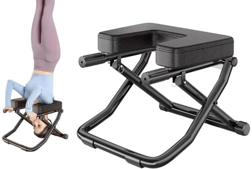 Omana Yoga Inversion Headstand Stool – Multifunctional Inverted Bench for Handstands, Core Strength, Stress Relief, Muscle Training, Upside Down Wall Stand Balance, Stretching, & Stability