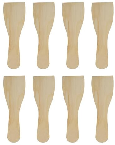 8 espátulas de madera para raclette, 14 cm, para sartenes de raclette revestidas, resistentes al calor, rasqueta de madera para raclette, para barbacoas de queso, sin arañazos