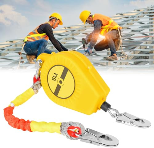 WingFly Dispositif Antichute a Rappel Automatique 3 à 15 m, Protection Contre Les Chutes Câble de Sécurité pour Toit et Travaux aériens, Dispositif de Sécurité rétractable, 3m