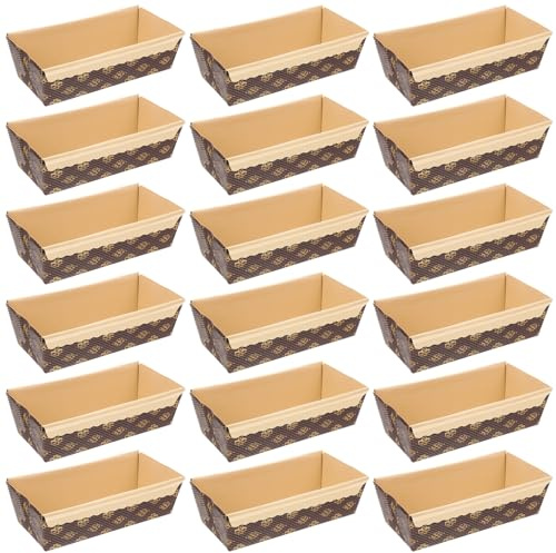 Generico Teglie di Carta per Pane Rettangolari 25 Pezzi Usa e Getta per Forno, Vassoi per Dessert e Antipasti, per Piccole Torte e Gelati