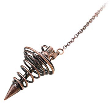 Yctze Metal Dowsing Pendel Divination Andlig Pendel för Chakran Testar Helande Energibalans med 7,0 i Kedja (Brons)