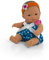 Miniland Overall Set Puppenkleidung 21cm, Übergangszeit, blau-weiß