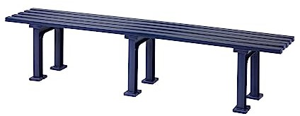 PROREGAL Gartenbank Kuba | 4-Sitzer | Blau | HxBxT 42x200x37cm | Witterungs- & UV-beständiger Kunststoff | Parkbank Sitzbank Außenbereich Garten Balkon Terrasse
