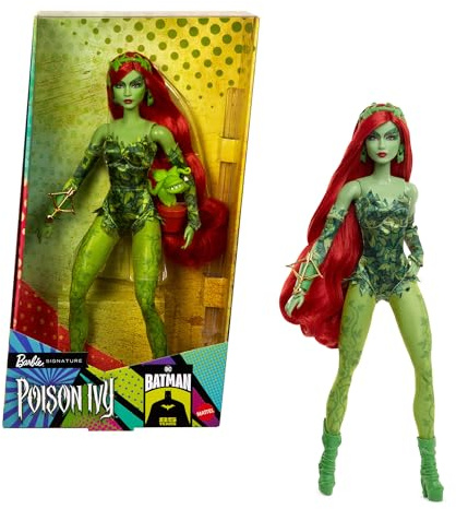 Barbie Poupée Signature Poison Ivy Collector avec Corps Posable, Tenue Iconique, & Accessoires, DC Batman 85th Anniversary Collectible, HRM51