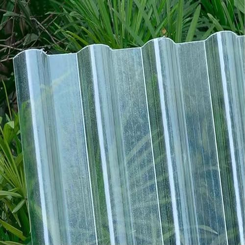 Wärmeisolierende Dachplatten,Wellplatte,Stoßfeste Dachpaneele,1.5mm FRP-Tageslichtplatte,1/4/5/10/12/15/20 PCS Transparente Wandverkleidung Sonnenscheinplatte,Schuppenplatte (0.9x1.2m/35x47in,1 PCS)