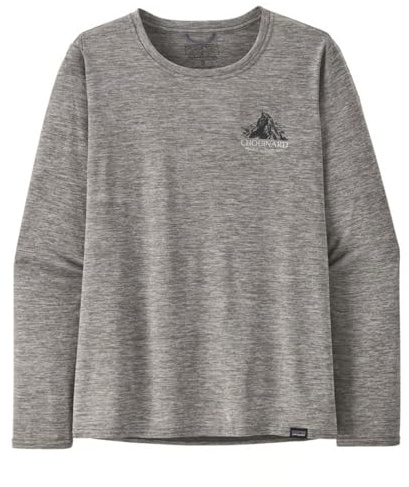 PATAGONIA W's L/S Cap Cool Daily Graphic Shirt - Lands 45165 Chouinard Crest: Feather Grey S Dam