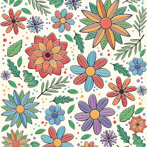 LZH-LP Papel Tapiz Autoadhesivo, 44x300CM Diseño de Hojas Florales Grueso Despegable y Adherible Vinilo Removible Papel Tapiz Colorido con Reverso Adhesivo Impermeable