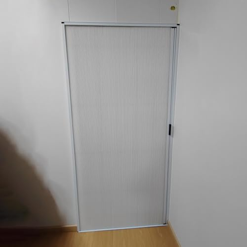 Puertas de acordeón Puerta Acordeón Interior Sin Taladros, Marco De Aluminio Y Tejido Celular Puertas De Armario Plegables Aislamiento Térmico, Plegable Retráctil Sobre La Puerta(90x240cm/35.4x94.4in)