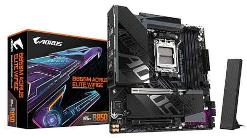 GIGABYTE B850M AORUS ELITE WIFI6E Scheda madre - CPU AMD Ryzen serie 9000, VRM digitale a 12+2+2 fasi, fino a 8200 MHz DDR5 (O.C.), 1x M.2 PCIe 5.0 + 1x M.2 PCIe 4.0, Wi-Fi 6E, LAN 2.5 GbE