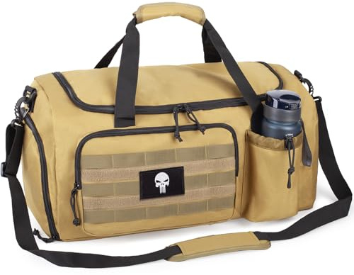 Taktische Sporttasche für Herren, 40L große Reisetasche mit Schuhfach, Sporttasche mit Nassfach, Multifunktionale Weekender-Tasche – geeignet für Reisen, Camping und Wandern