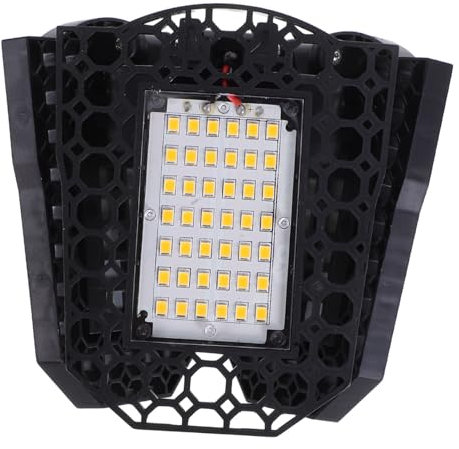 HOMSFOU 60w Plafonnier Led à Trois Vantaux Déformable Et Blanc Chaud Pour Éclairage De Garage Atelier Et Entrepôt