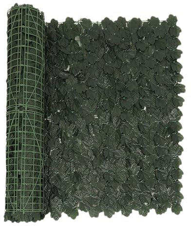 Panel de seto artificial, pantalla decorativa de hojas, rollo de valla de hiedra sintética, enrejado flexible para jardín, protección de privacidad, pared verde, capa de follaje resistente a la