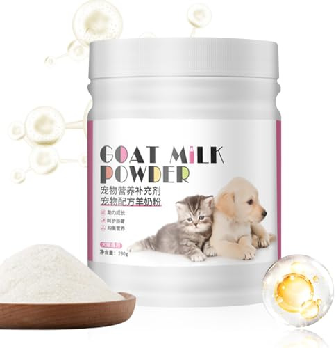 Acunny Leche de cabra para perros - sustituto natural de leche para cachorros de gato - suplemento nutricional para la salud del pelaje, apoyo digestivo, destete suministro de líquidos tiempo de