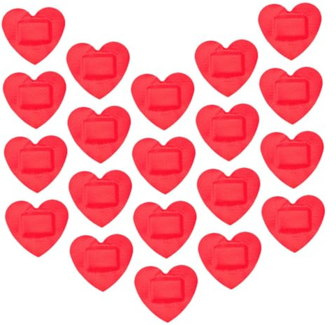 DECOMELODY 20Pcs Heart Shape Adhesive Bandages Breathable Wound Care Patches Scrapes Flexible PE Material Comfortable Protection for Adults