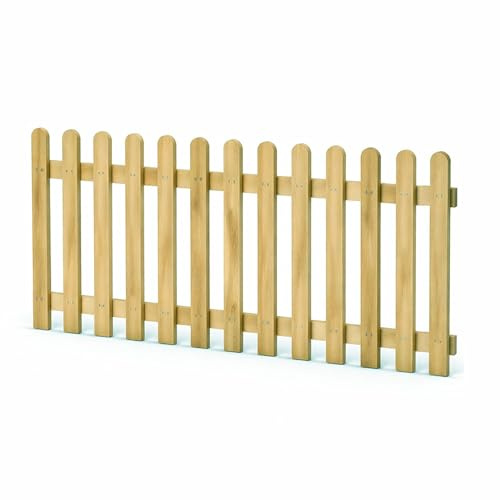 Gartenpirat Träpaket staket Längd 180 cm Höjd 80 cm – Impregnerad furu Staketribbor typ A – Trädgårdsstaket Komplett med spärrar och skruvar