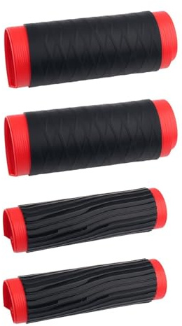 4PCS Silicone Motorcycle Handlebar Grips,Wrap-Around Non-Slip Motorcycles Grips & Brake Lever Grip Covers,Universal Dirtbike Grip for E-Bike/Bicycles as Motorcycle Accessories