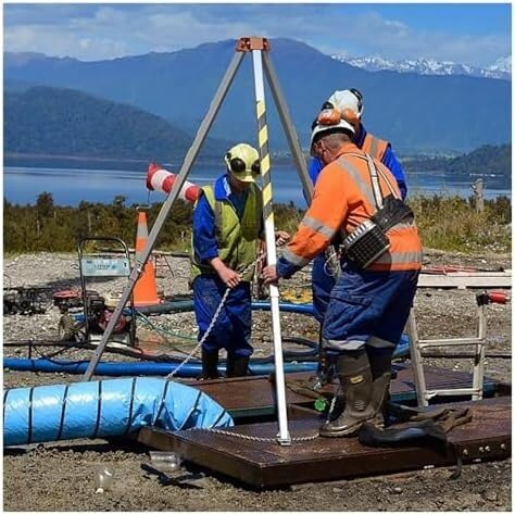 KjoiDWz Strumento di Sicurezza e Salvataggio in spazi confinati, Attrezzatura di Sollevamento a treppiede con argano e Protezione anticaduta(1200LBS Winch)