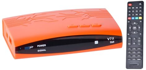 V7X Digital Satellite Receiver, DVB-S/S2 HD TV Box with Biss Auto Roll & PowerVu, USB WiFi Compatible, Parental Control, Multi-Language Support & HDMI 2.0
