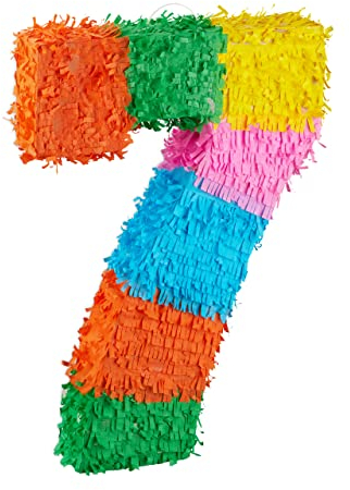 Relaxdays- Pinata Chiffre 7, 10025189_909, Coloré, 7, Rainbow