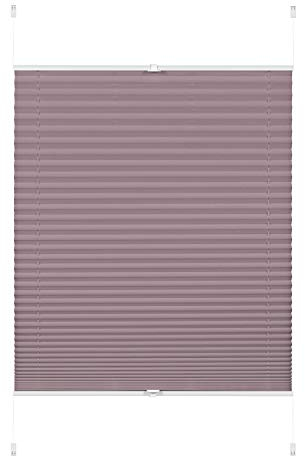 GARDINIA Plissee ohne Bohren, Zum Klemmen, Blickdicht, Falt-Rollo zur Verdunklung, Sichtschutz, Verstellbar von 6 mm - 30 mm, Greta, Perlmuttrosa, 60 x 130 cm