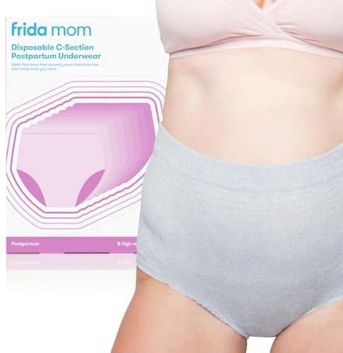 FridaBaby Disposable High Waist C-Section Postpartum Underwear | Super Soft, Stretchy, Breathable, Wicking, Latex-Free, Regular (8 Count)