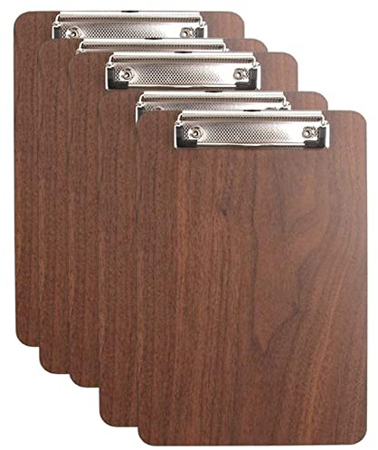 4 Stück Klemmbrett Holz Tragbarer, A4 Klemmbrett Holz, Klemmbrett Holz A4 Mit Metalklemme, Schreibbrett Klemmbrettmappe Büro Zwischenablage, Schreibbrett für Büro, Restaurant, Schule