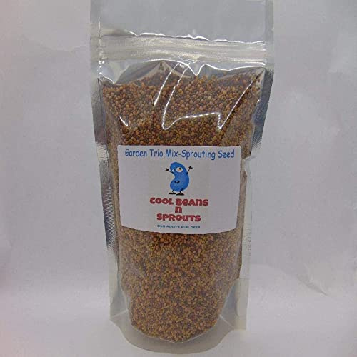 Logans Leafy Greens Mix Seeds for Sprouting microgreens, 2 oz Arugula, Curled Cress, Cabbage, Mustard Green. COOL BEANS n SPROUTS Brand,