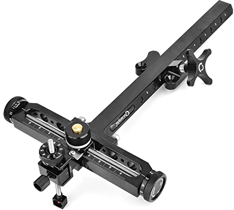 SHARROW Bogenschießen Bogenvisier für Recurvebogen Aluminium Recurve Bogen Visier Sicht Anblick Schnelleinstellung Zielvisier 9 Zoll für Jagdschießen (Schwarz)