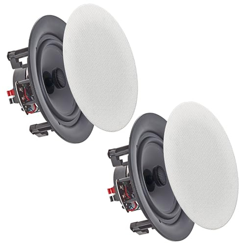 Vaiyer Set di 2 altoparlanti da soffitto senza cornice, da 5,25 pollici, 350 Watt (per coppia), sistema Home Theater, montaggio a incasso a parete a soffitto, altoparlanti woofer a 2 vie, per ufficio