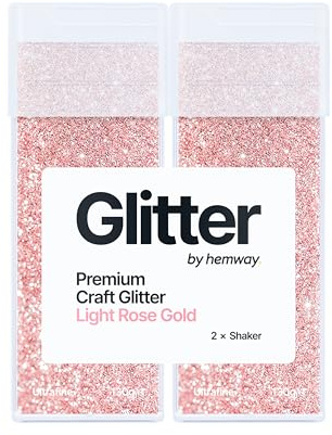 Hemway Craft Glitter Shaker Light Rose Gold 130g x2 Pack Ultrafine | for Resin & Epoxy Crafts, Christmas Art Supplies, Nail, Body, Face, Eye, Festival, Crafting, Slime, Sparkle