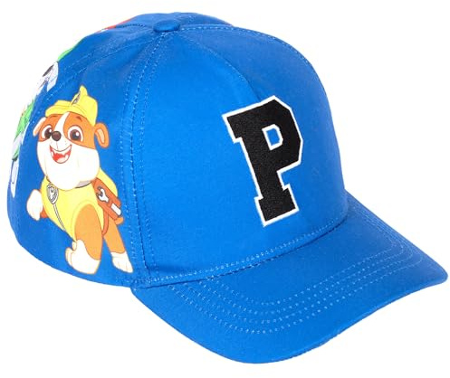 Paw Patrol Gorra de béisbol personalizada para niños bordada con letras ajustables para niños, gorra snapback 100% protección UV, gorra de verano para vacaciones, azul, azul, Taille unique