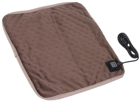 Acouto Manta eléctrica calefactora USB, 30 x 25 cm, temperatura ajustable, 3 niveles de calor, fibra sintética suave, cable de 1,5 m, ideal para casa, oficina y viajes.
