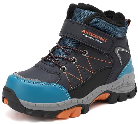 TARELO Bambini Scarpe da Trekking Ragazzi Inverno Caldo Neve Stivali Ragazzi Ragazze All'Aperto Antiscivolo Stivali Invernali 32-39EU (Blu Zaffiro,36)
