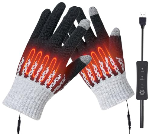 KQLHLHDYZ Gants chauffants USB pour homme et femme - Pour intérieur et extérieur - Température réglable