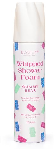 Elysium Spa Whipped Shower Foam | Available in Coconut Crush, Gummy Bear, Cherry Lips, Fresh Mint | Foaming Scented Body Wash - For Soft, Smooth Skin (Gummy Bear, 250ml)