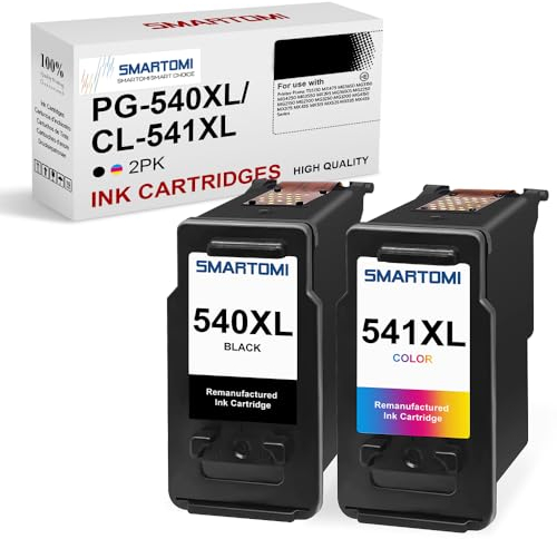 SMARTOMI PG-540XL CL-541XL Tintenpatronen remanufactured für 540 541 PG540 CL541 Patronen für Druckerpatronen Pixma TS5150 MX475 MG3650 MG3150 MG4250 MG3550 MX395 MG3650S MG2250 MG2150 MG2100