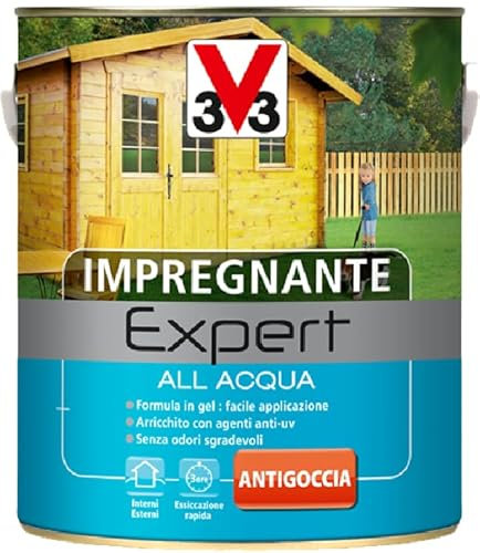 V33 EXPERT - IMPREGNANTE PER LEGNO ALL’ACQUA NOCE MEDIO 750ml e 2,5 lt. (2,5 lt.)