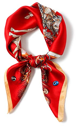 PoeticEHome Écharpe Carrée 100% Soie de Mûrier pour Femme - Foulard en Soie 68x68cm avec Étui Cadeau