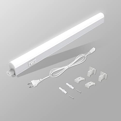 LED Sottopensile Cucina con Interruttore 9W 58.5cm 900lm Luce LED Sottopensile Bianco Naturale 4000K Lampada Sottopensile Super Luminoso per Cucina Camera da Letto Bagno Libreria
