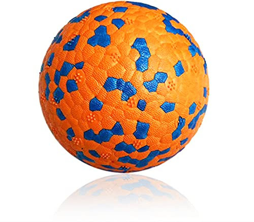 FONPOO Super Dehnbar Hundeball, Hundespielzeug Unzerstörbar mit den Neuesten Materialien, Interaktives Wasserspielzeug für Kleine und Mittelgroße Hunde (Orange 2)