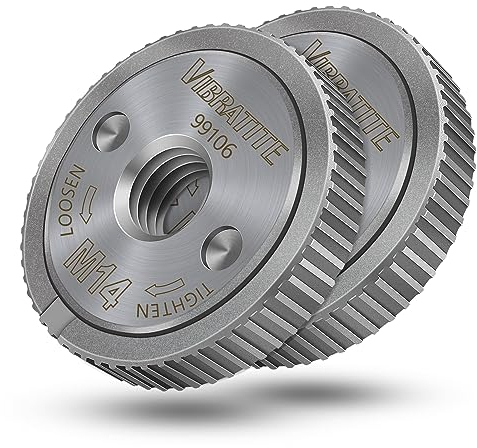 VIBRATITE 2 Stück M14 Schnellspannmutter, Spannmutter für alle Winkelschleifer von AEG, Black & Decker, Dewalt, Flex, Hitachi, Metabo, Makita etc, Silber