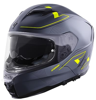 STORMER, Integralhelme motorrad ZS-1001 Taken grey neon yellow matt, L