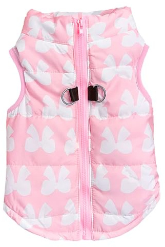 Voarge Chaqueta para Mascotas Abrigos abrigados, Invierno para Perros pequeños, Chaleco cálido con Cremallera para Perro, Chihuahua Pequeña Mascota Invierno Chaleco Caliente (XL, Rosa)