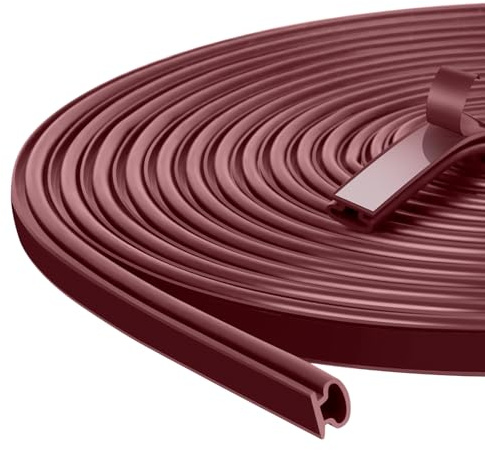 AiQInu 3m (L) Paraspifferi Finestre, Nastro di tenuta a forma di D impermeabile per l'isolamento delle Guarnizione Finestra del telaio della porta (10mm（W）×6mm(T))