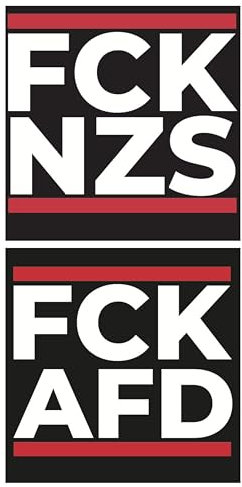 100x FCK AFD & FCK NZS - Outdoor Sticker - Set mit jeweils 50 Stickern - 5,2cm x 5,2cm - fck afd sticker fck nzs sticker aufkleber links